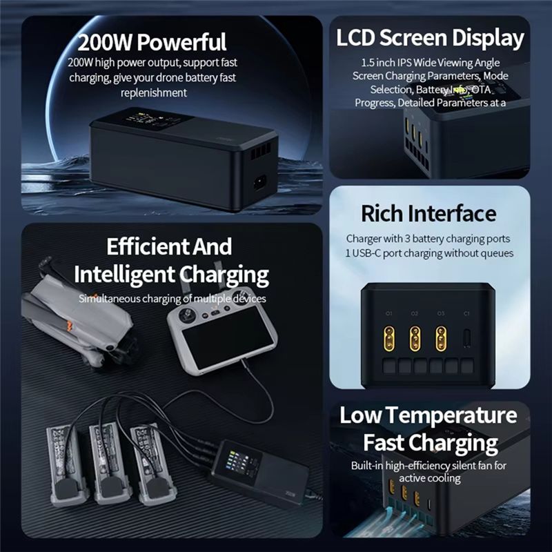 24시간 배송 삼방향 스마트 200W 고속 충전 허브  - Drone Charging Hub 리뷰 및 가격