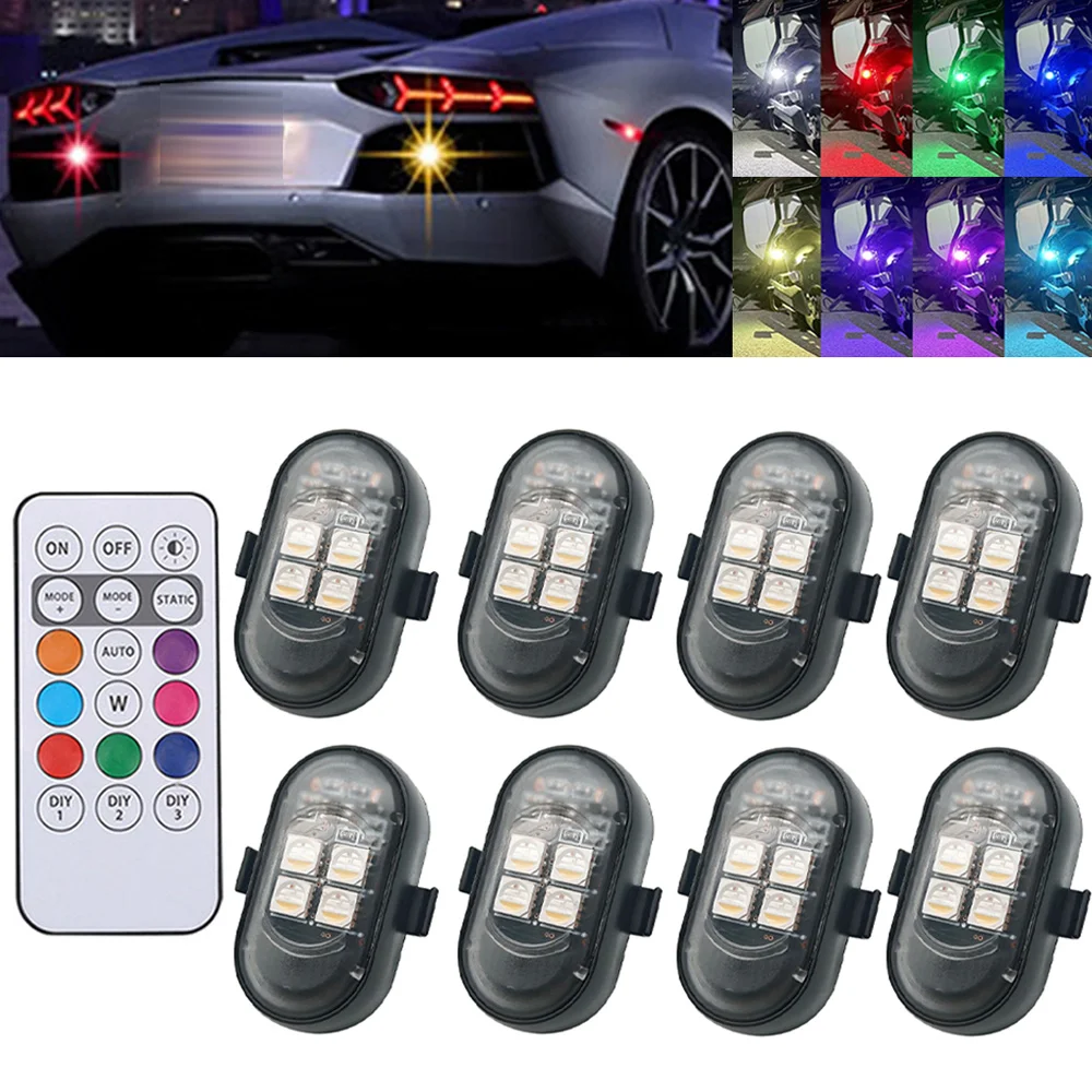 1-8PCS USB 충전식 방수 자동차 오토바이 드론  - Drone Strobe Light 리뷰 및 가격